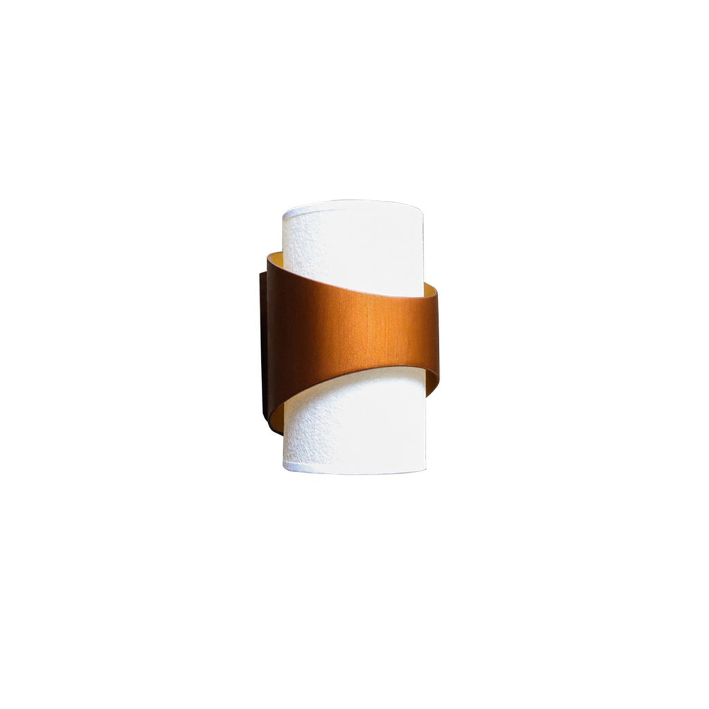 Small and compact copper cylindrical wall lamp