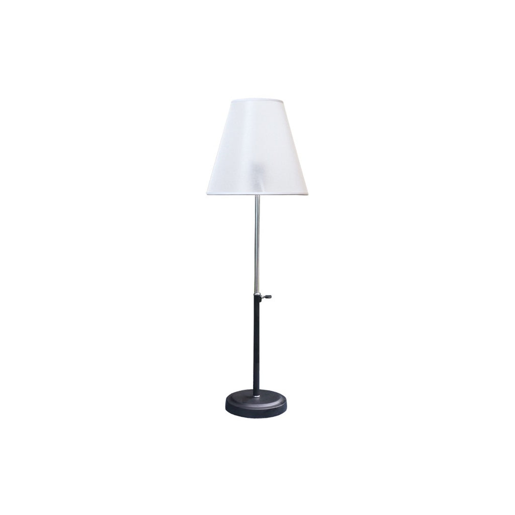 Black and stainless steel height adjustable table lamp
