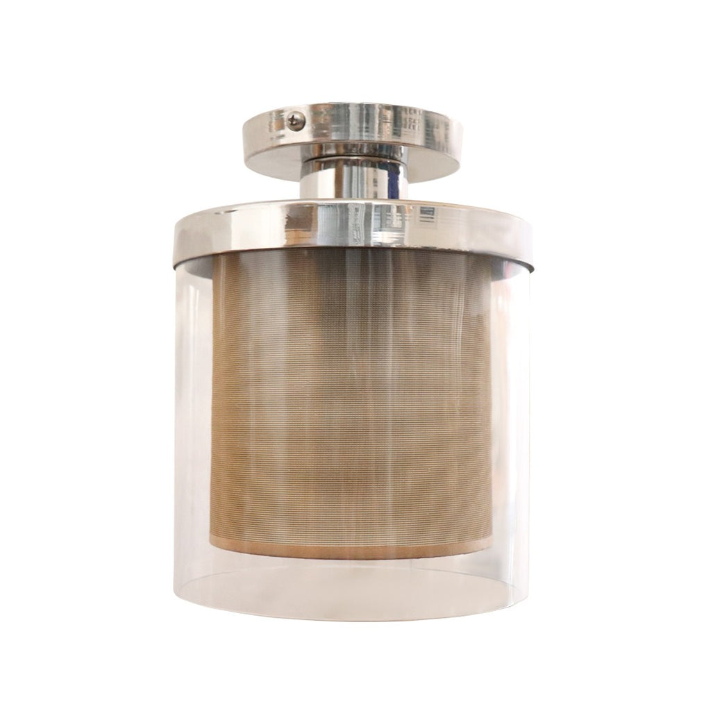 Small cylindrical clear acrylic with golden brown translucent shade ceiling lamp