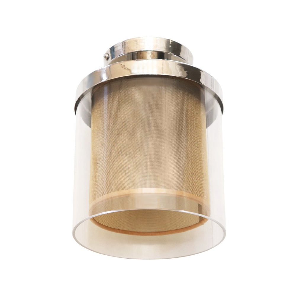 Small cylindrical clear acrylic with golden brown translucent shade ceiling lamp