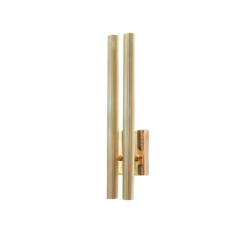 Brass ribbed tube wall lamp in LED
