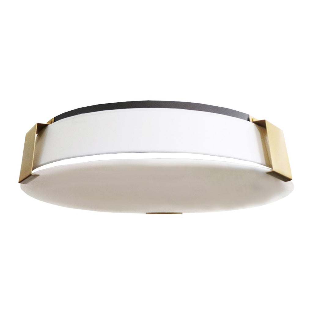 Eye catching three pronged white and gold modern ceiling lamp