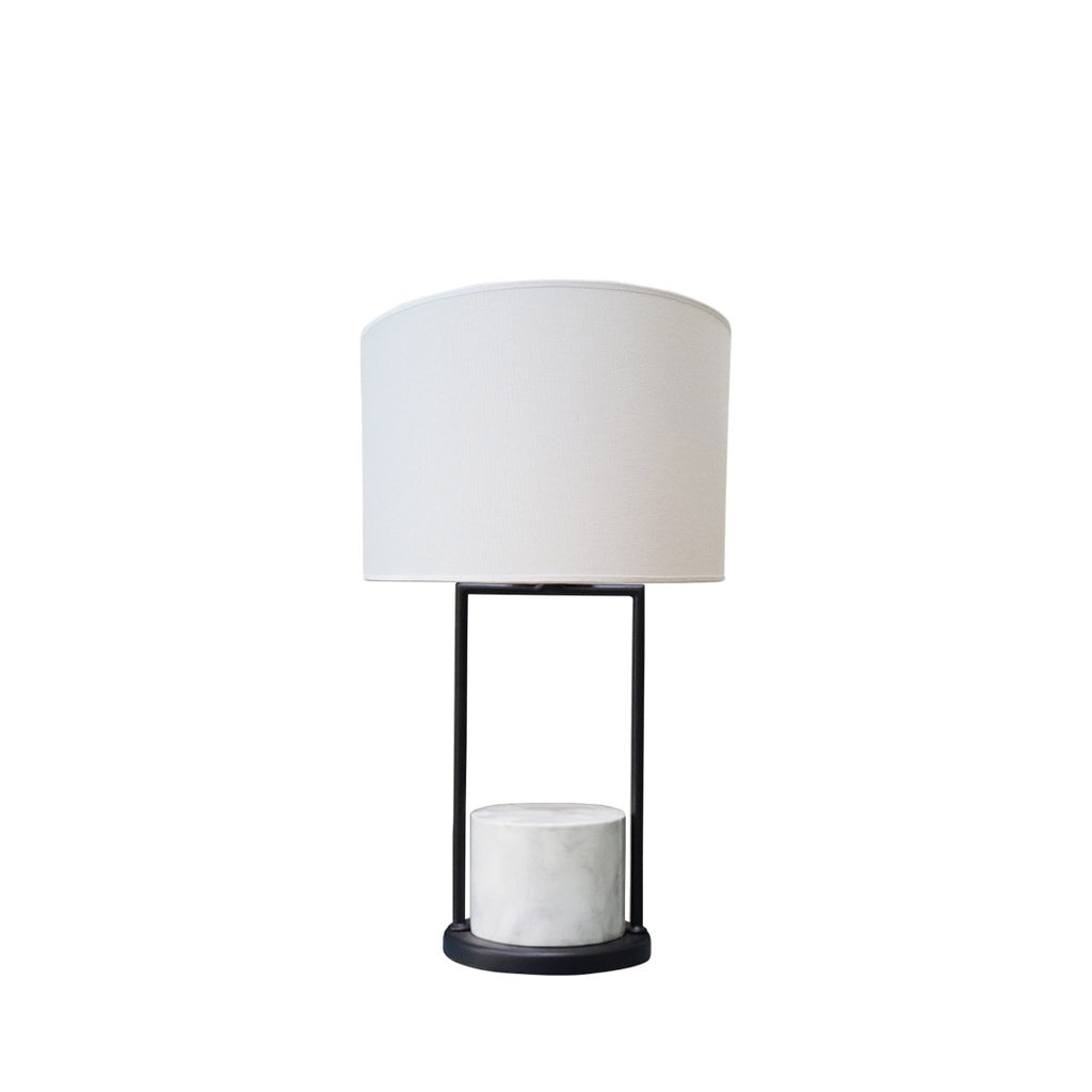 Minimalist black with white marble base table lamp