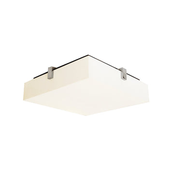 An acrylic ceiling lamp with stainless elements for a minimalistic design