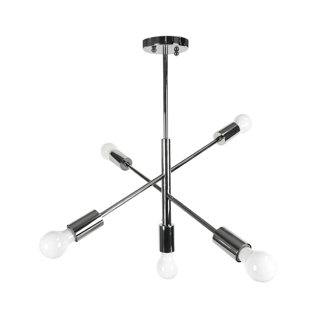 A 5 LED stainless hanging lamp for multi-directional lighting
