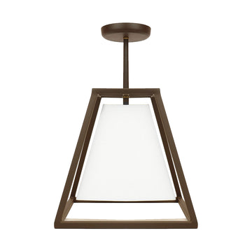 A minimalist metal hanging lamp for low ceiling spaces