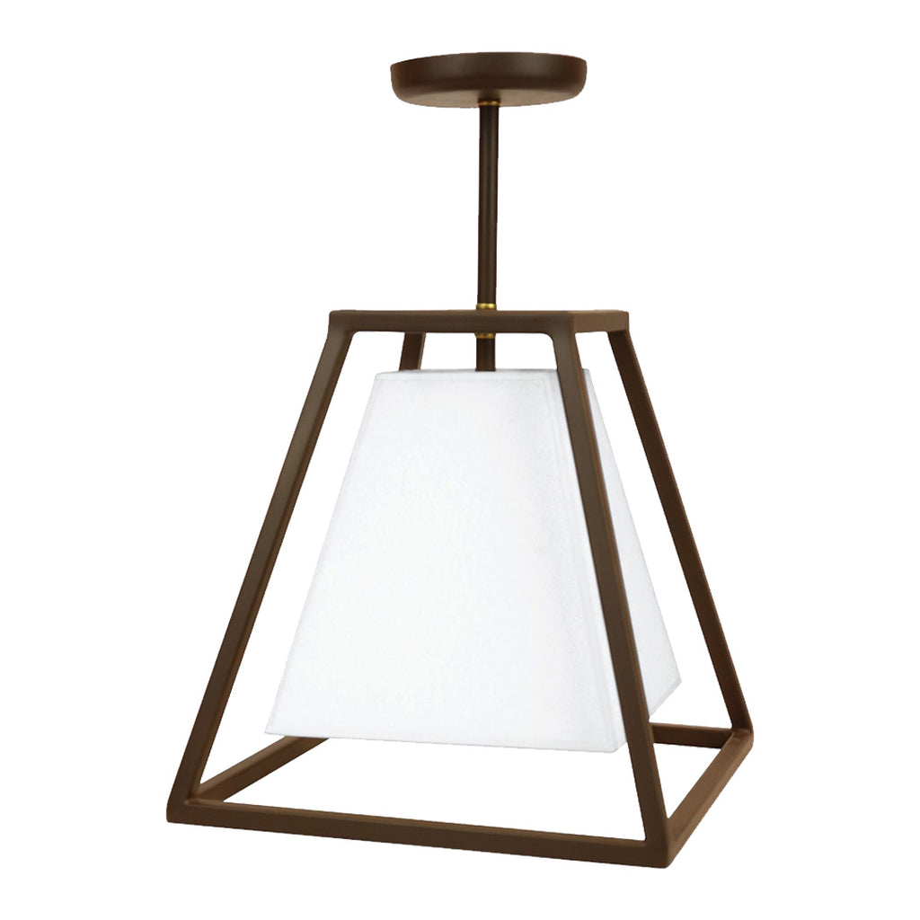 A minimalist metal hanging lamp for low ceiling spaces