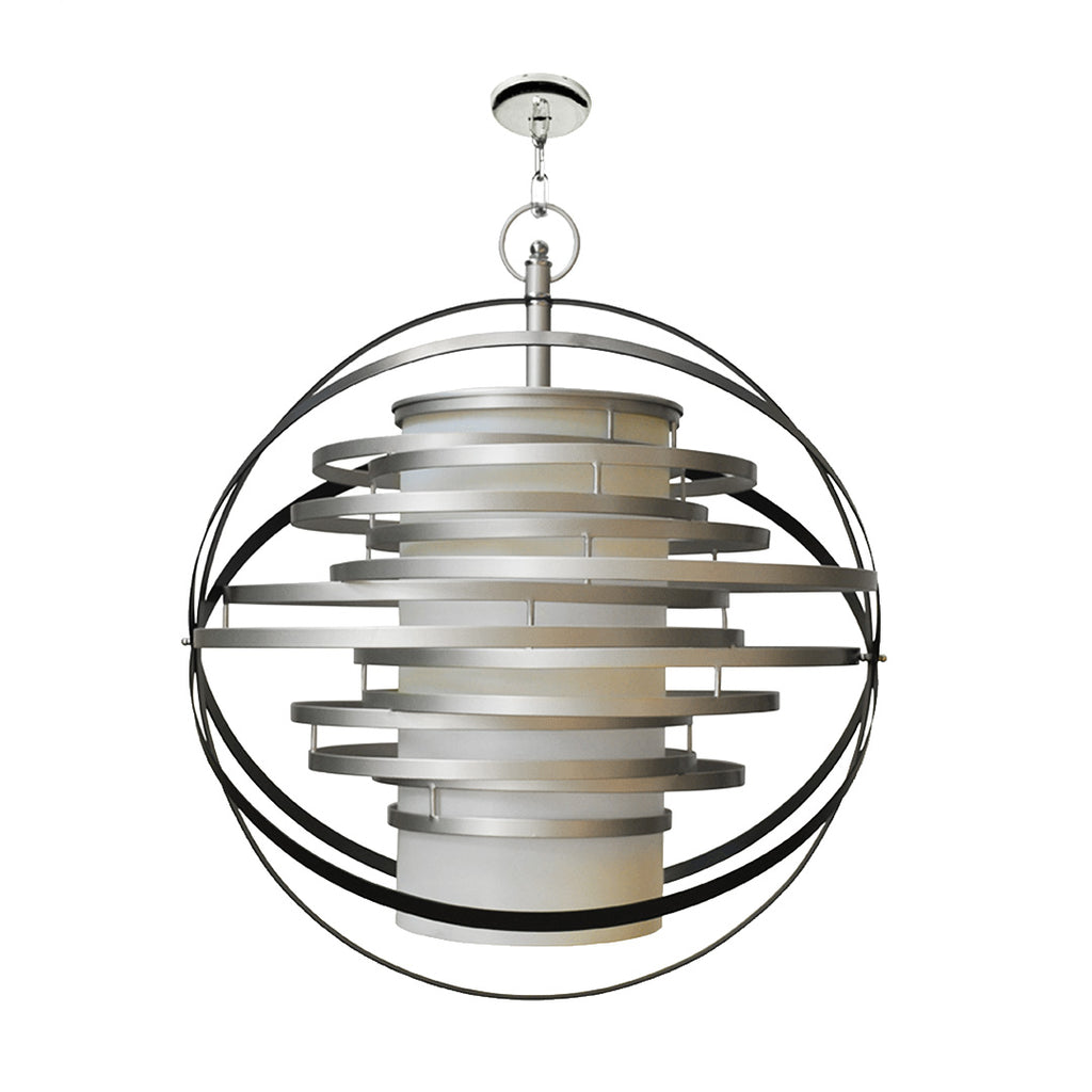 A painted metal hanging lamp for traditional or contemporary spaces
