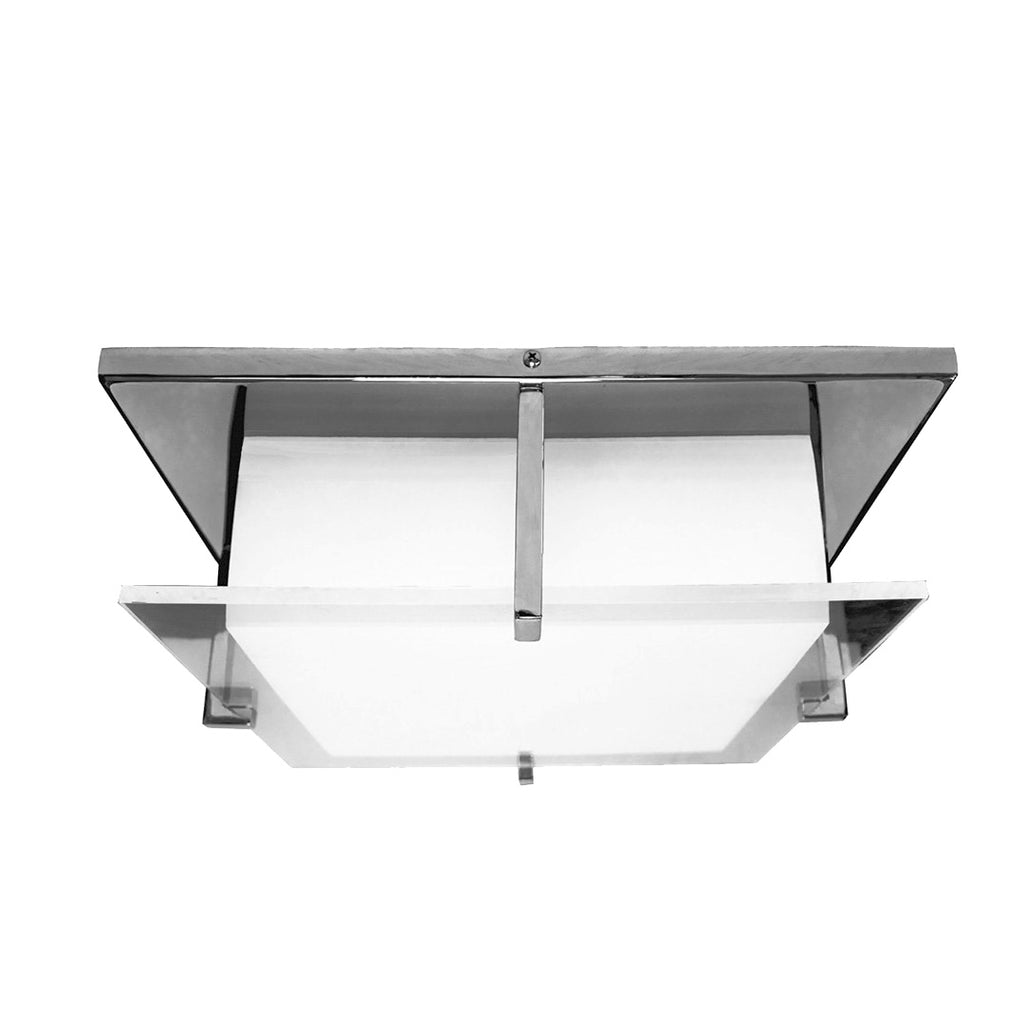 A stainless ceiling lamp with linear design