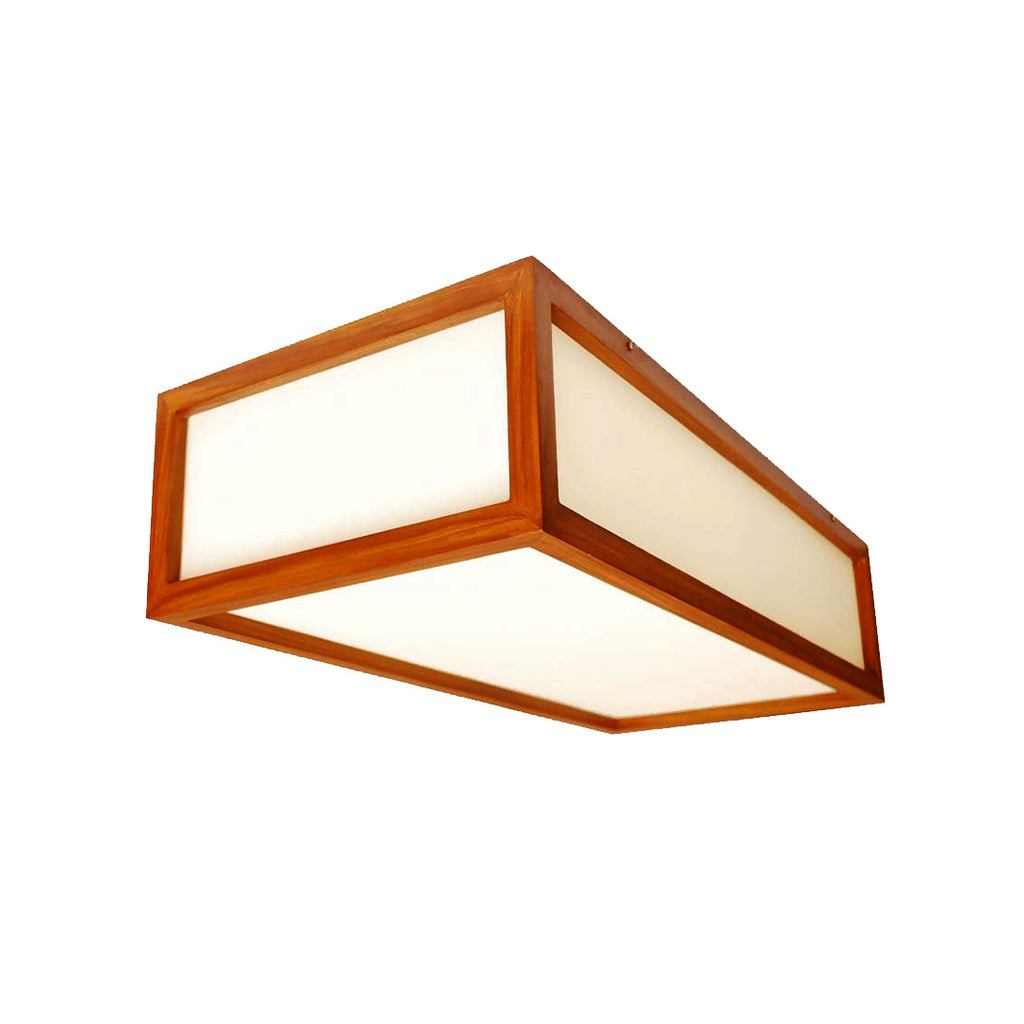A rectangular minimalist wooden ceiling light that fit for kitchens