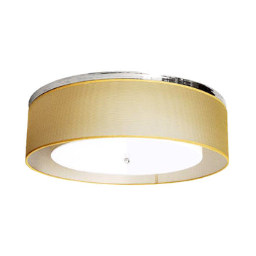 A simple round translucent gold ceiling lamp.
