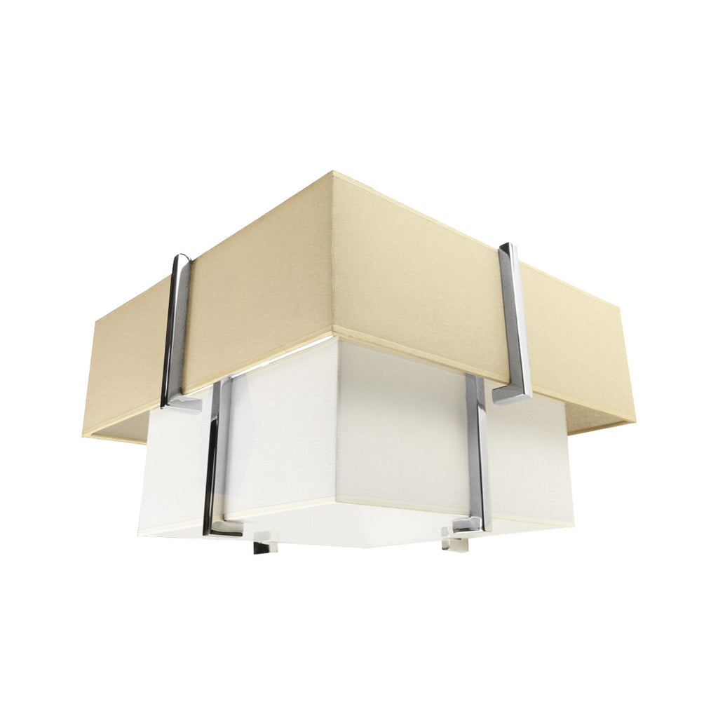 A two-toned double-layered lamp shade ceiling lamp