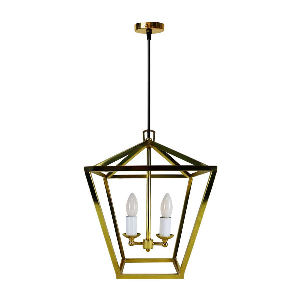A 2 LED bulb brass hanging lamp  for your classic entrance light